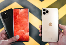 Samsung Galaxy S20 Ultra and Apple iPhone 11 Pro Max are two large flagship smartphones.