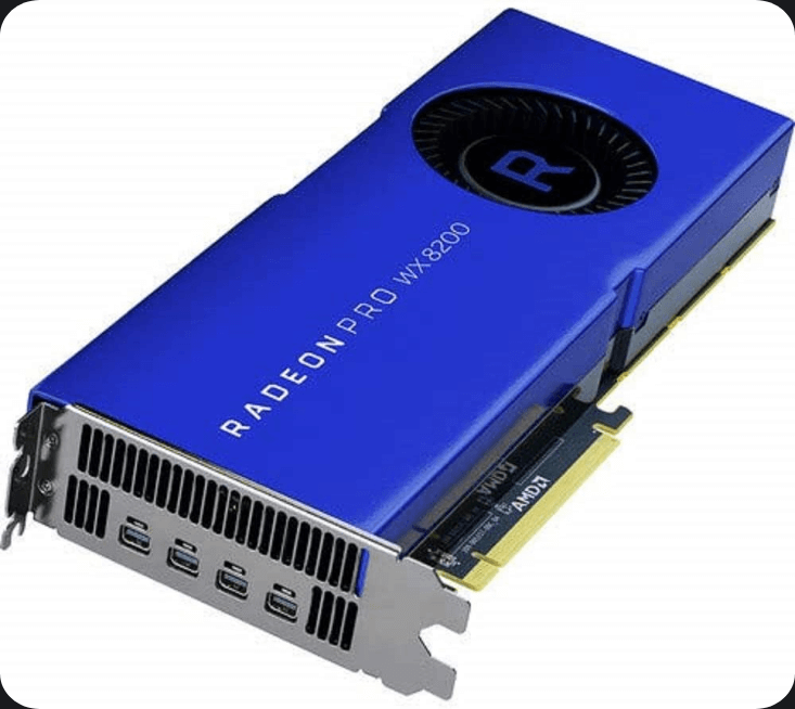 AMD Radeon Pro WX 8200 best graphics card for video editng with premium design