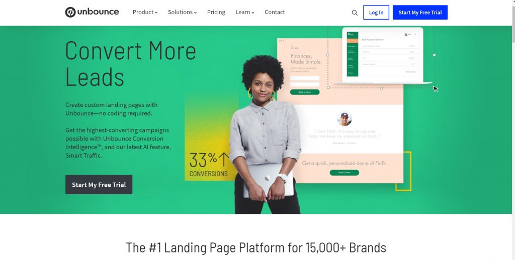 Unbounce landing page bulder