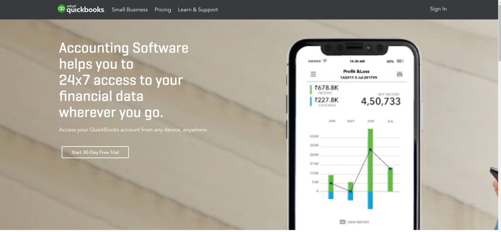 Best Small Business software for accounting- Quickbooks