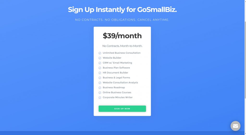 GoSmallBiz pricing plans