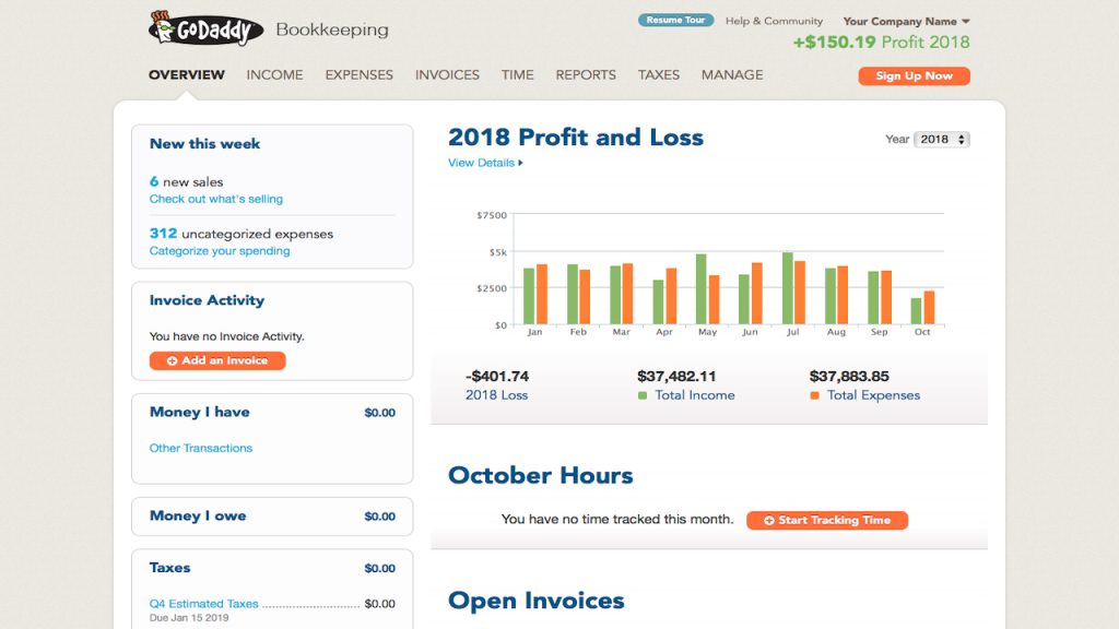 Godaddy Bookkeeping accounting software