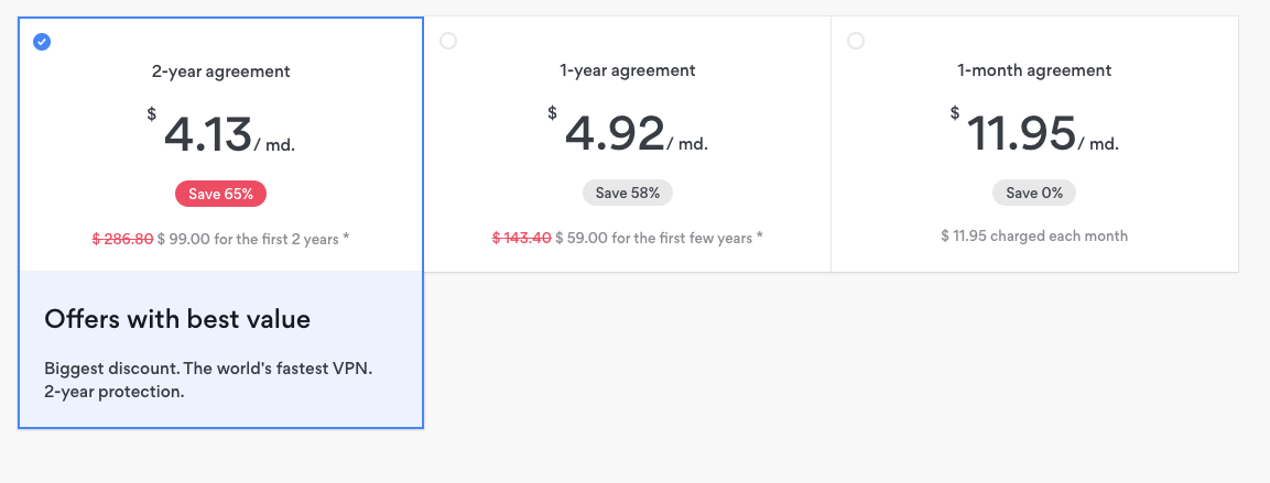 NordVPN Pricing