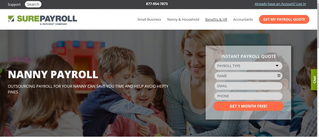 SurePayroll nanny payroll service