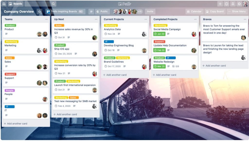 Trello task management and productivity tool