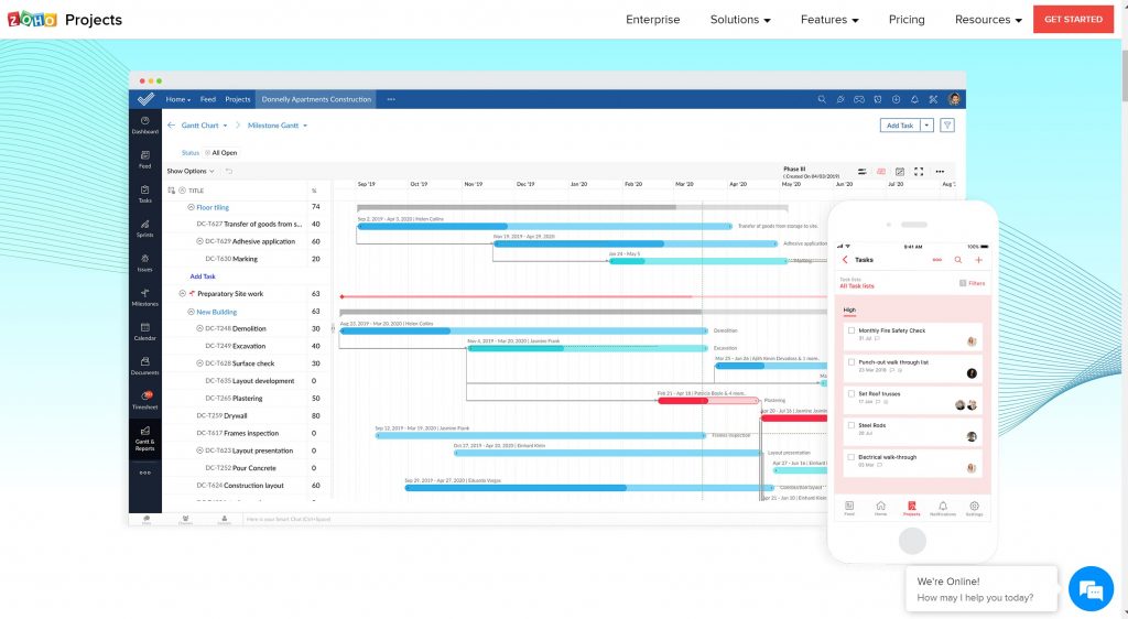 Zoho Project management tool for business