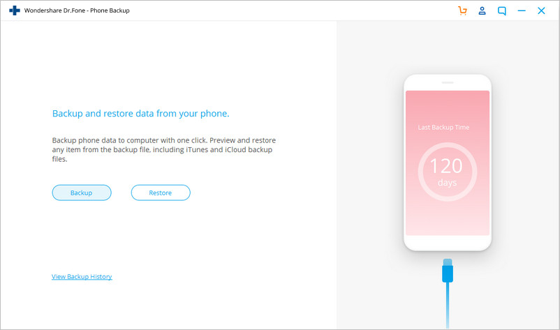 restore iPhone from iCloud using Dr. Fone