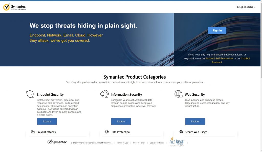 Best Cloud Antivirus- Symantec