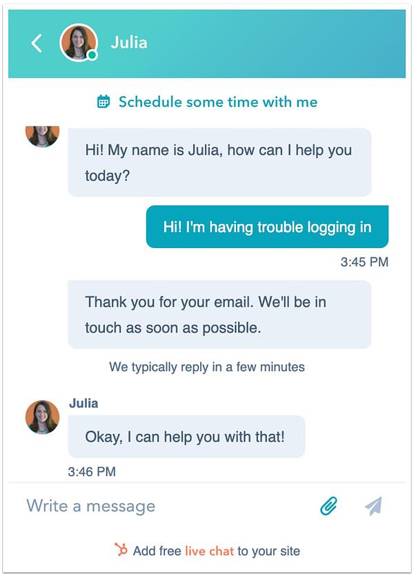 HubSpot Chat Support