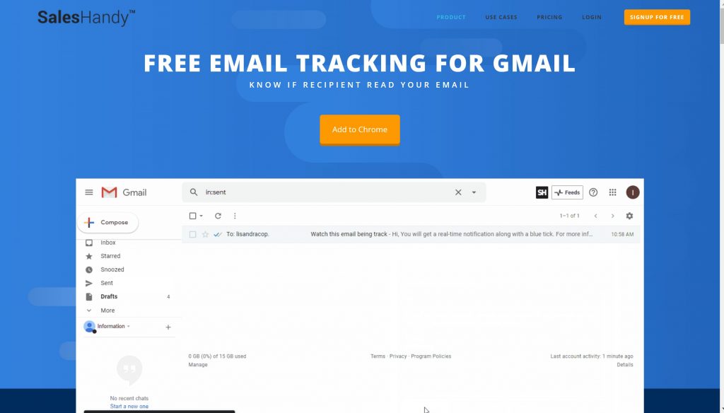 Saleshandy free gmail trcaker software