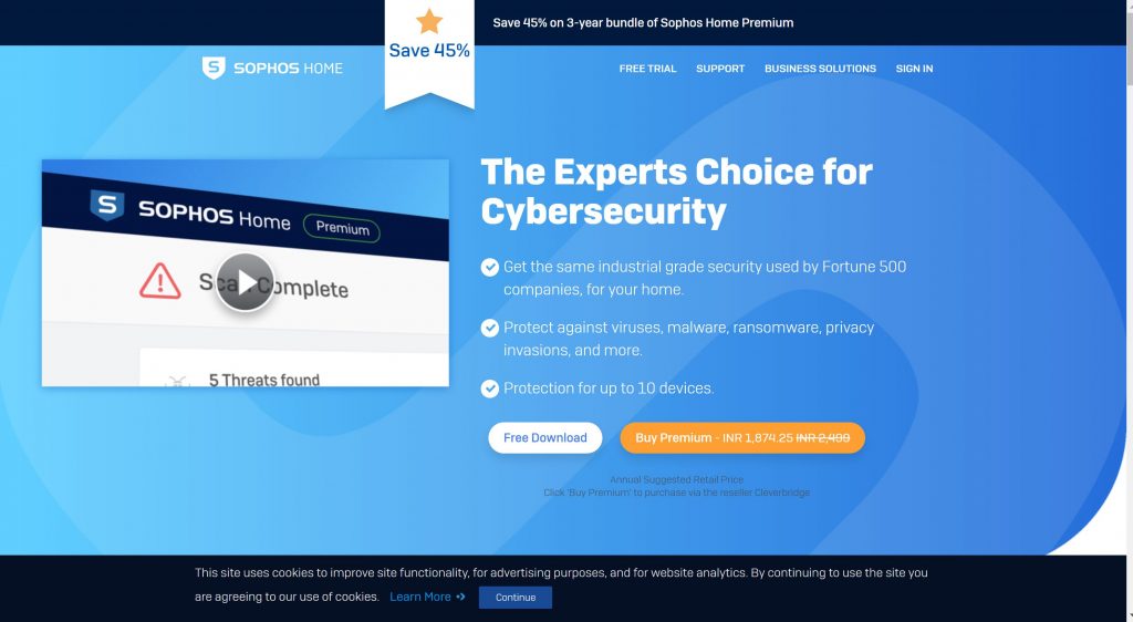 Sophos security antivirus for business