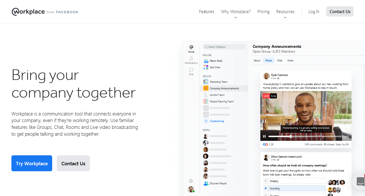 Workplace from Facebook- One of the Simplest Slack Alternatives