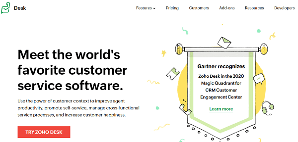 Zoho Desk-customer service software similar to Zendesk