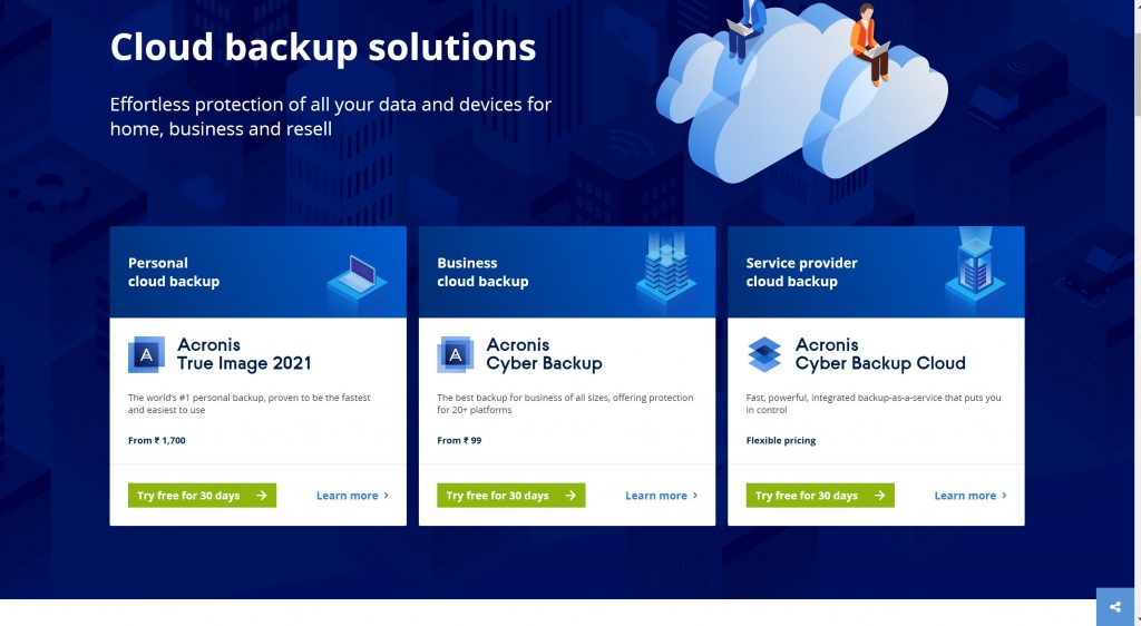 Acronis image backup- Best data backup software for windows