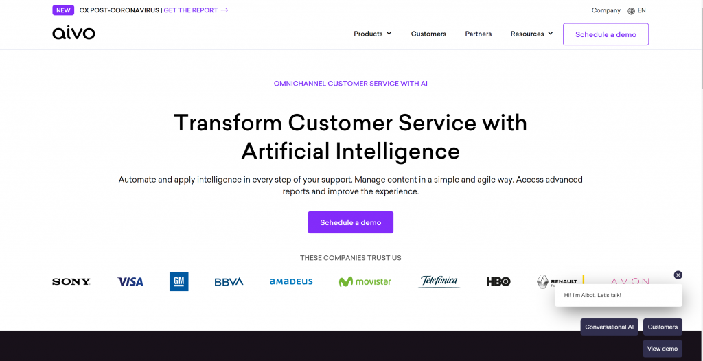 Best AI chatbot software for website- Aivo