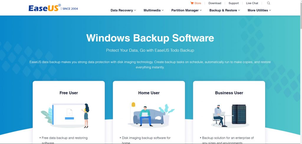 EaseUS back up software for data recovery