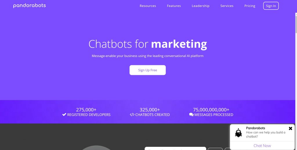 Pandorabots chatbot software tool