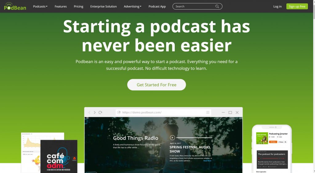 Podbean podcast hosting- best free podcast sites