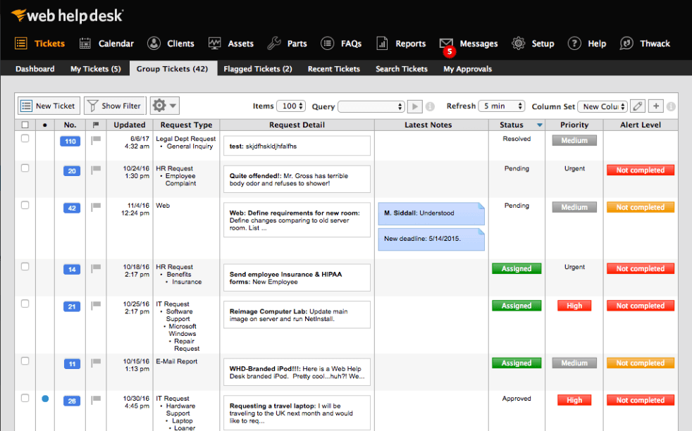 SolarWinds Web Help Desk- Overall Best Help Desk Software