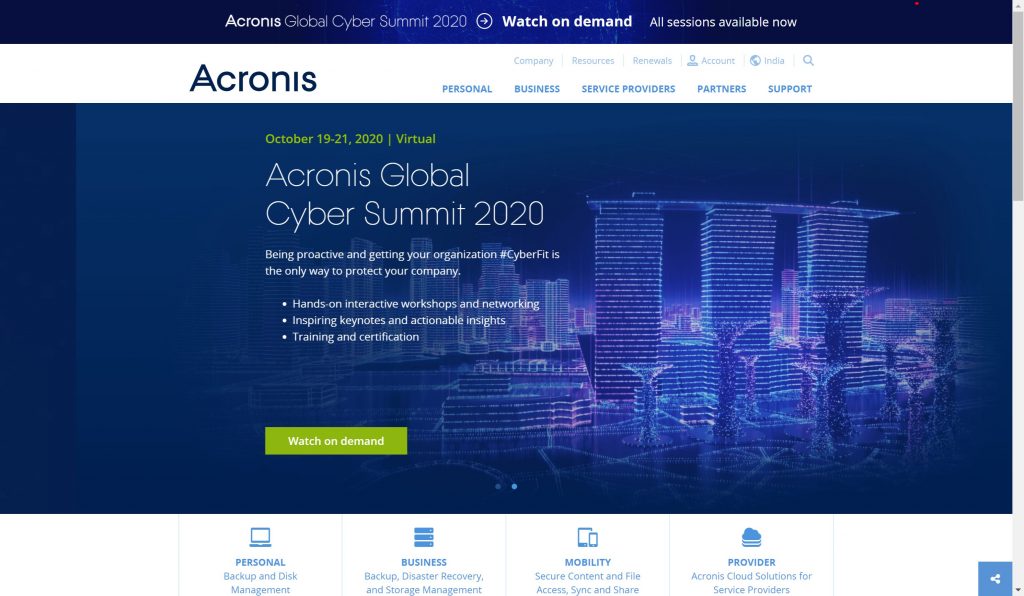 Acronis cloud backup recovery