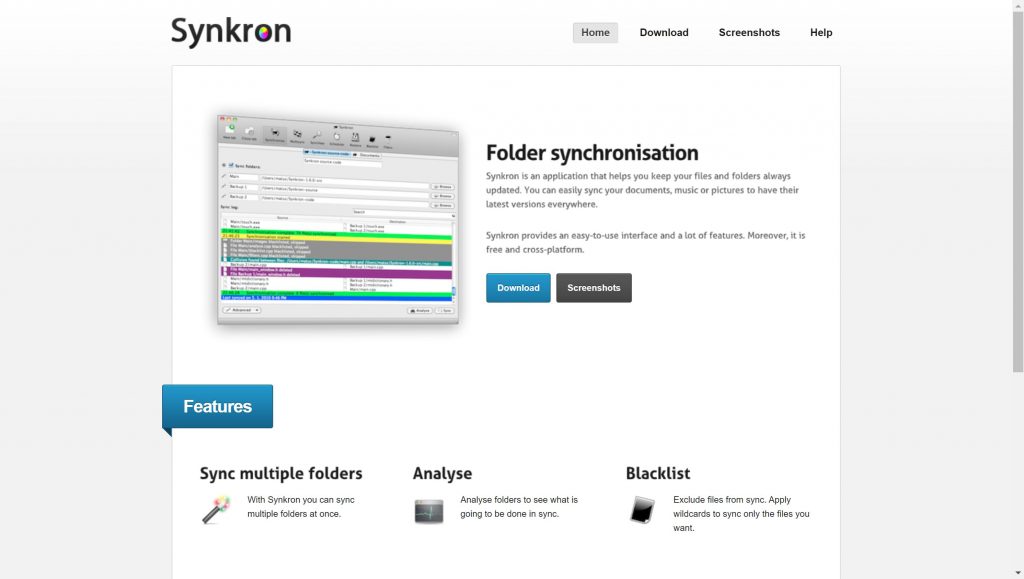 Synkron file syncing software