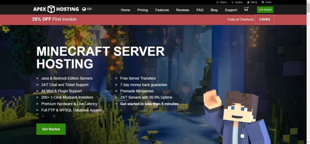 Apex Minecraft server hosting