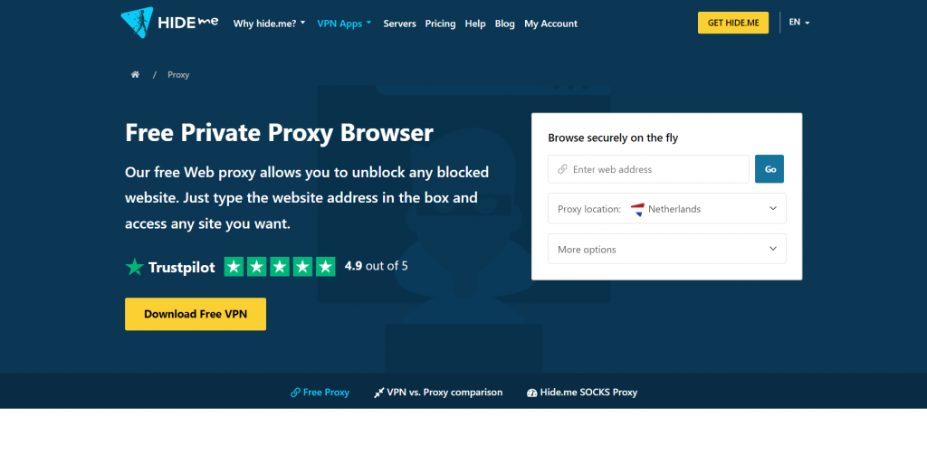 Hide.me- private browser proxy