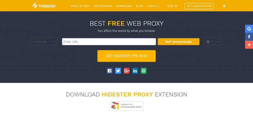 Hidester proxy browsers