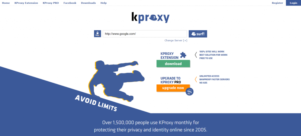 KProxy- best web browsers proxy