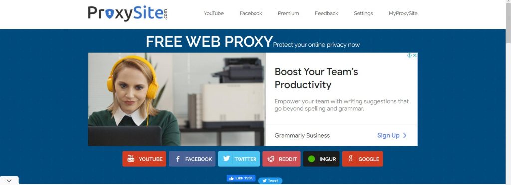 Proxysite.com- best web browsers proxy