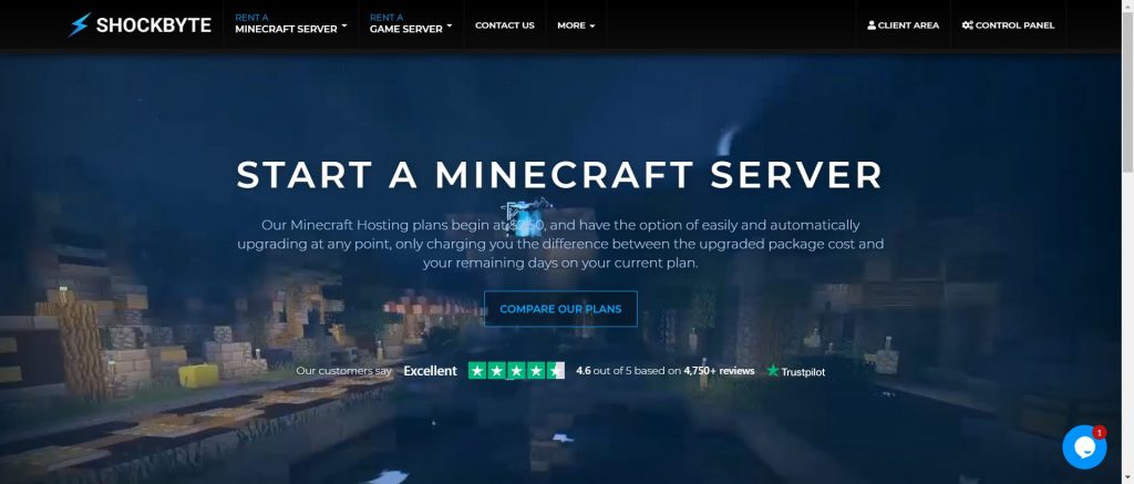 Shockbyte hosting sevices for Minecraft
