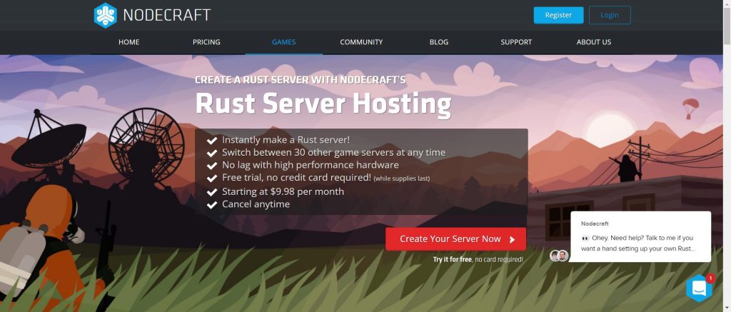 Nodecraft- best rust server hosting