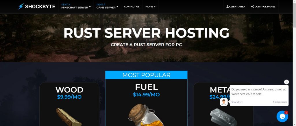 Shockbyte- rust server hosting