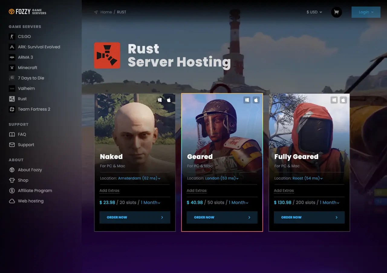 rust server hosting