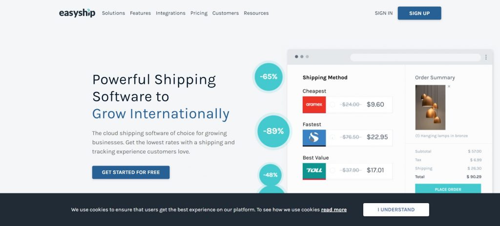 Easyship- best Shipping API