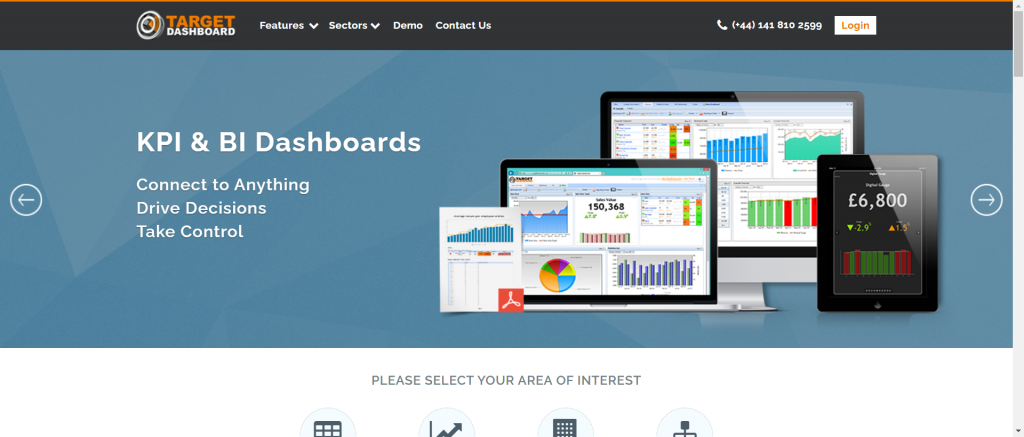 Target dashboards for KPI