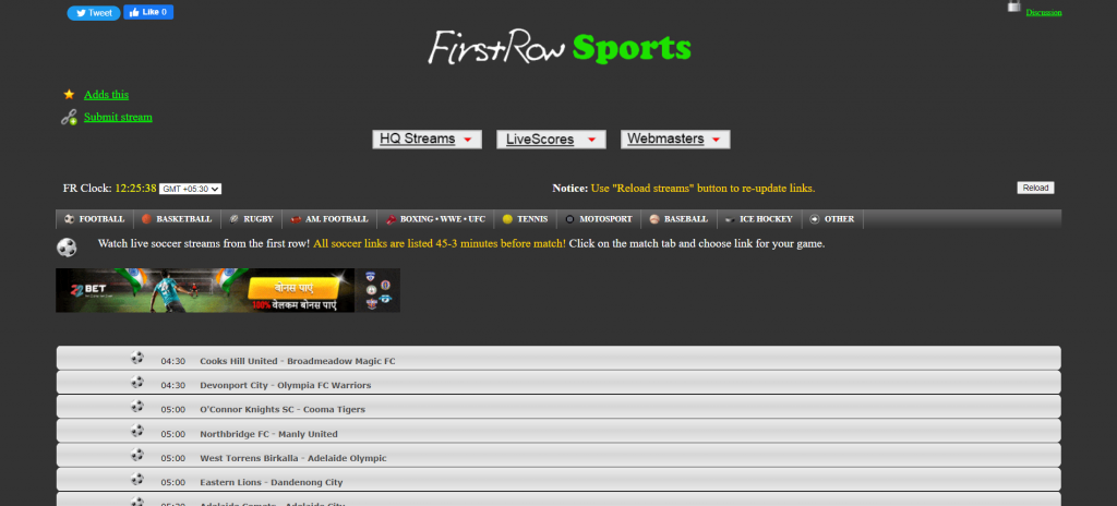 FirstRowSports- best streameast alternatives