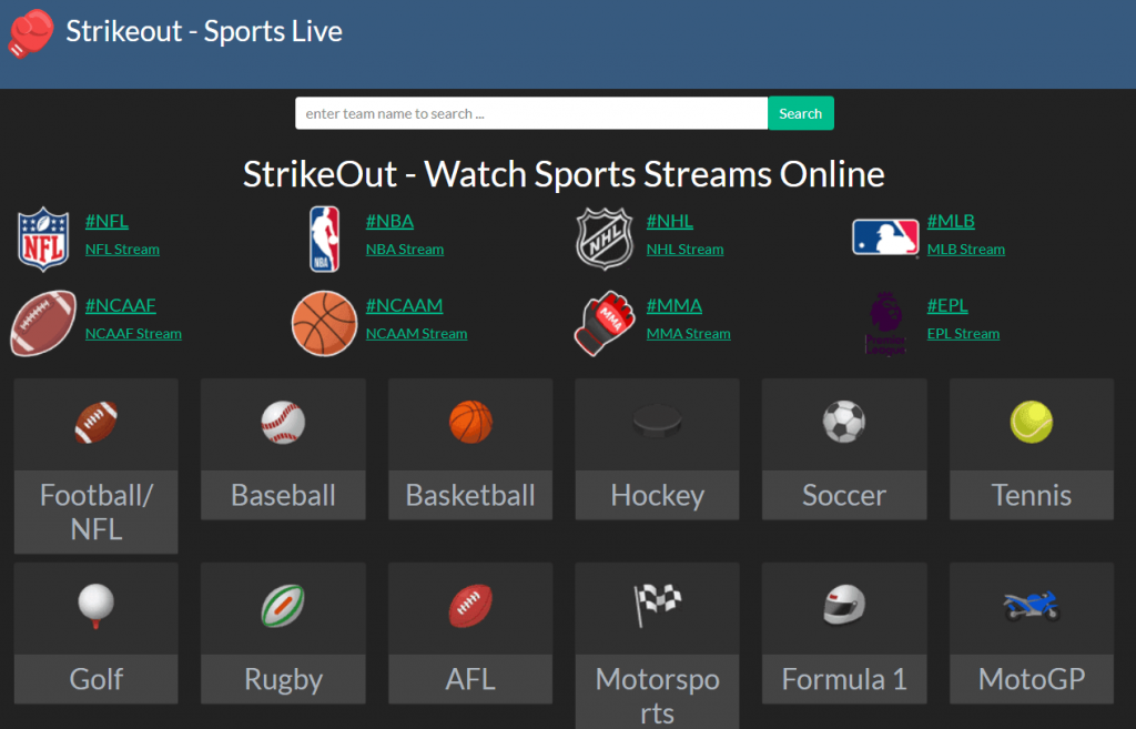 StrikeOut- best streameast alternatives