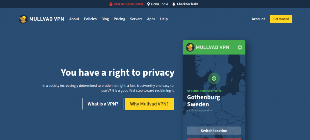 Mullvad VPN for dark web